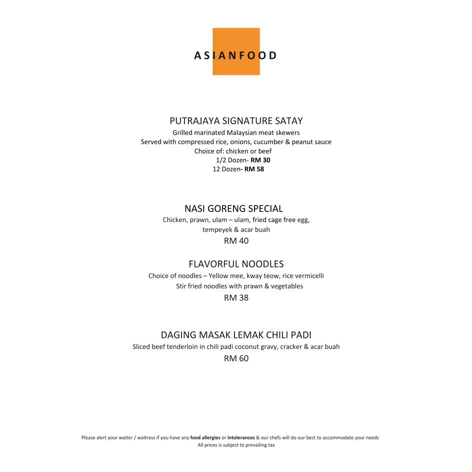 Menu Zest Restaurant - Putrajaya Marriott Hotel Buffet-2