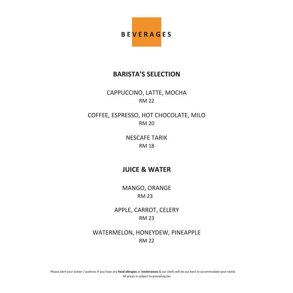 Menu Zest Restaurant - Putrajaya Marriott Hotel Buffet-7