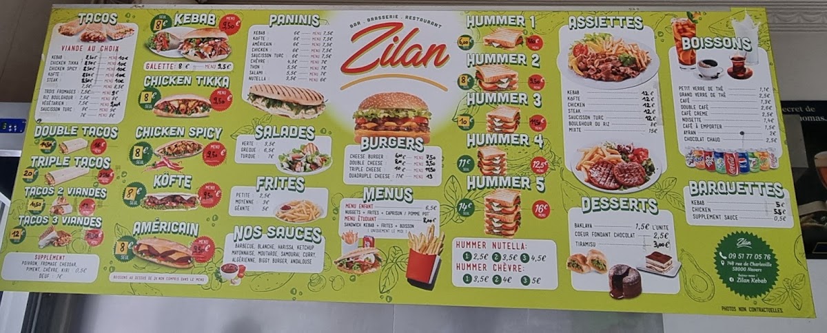 Menu Zilan - Kebab/bar/restaurant-1