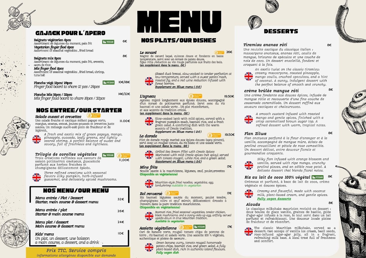 Menu Zilwa Le Mans Restaurant Mauricien-1