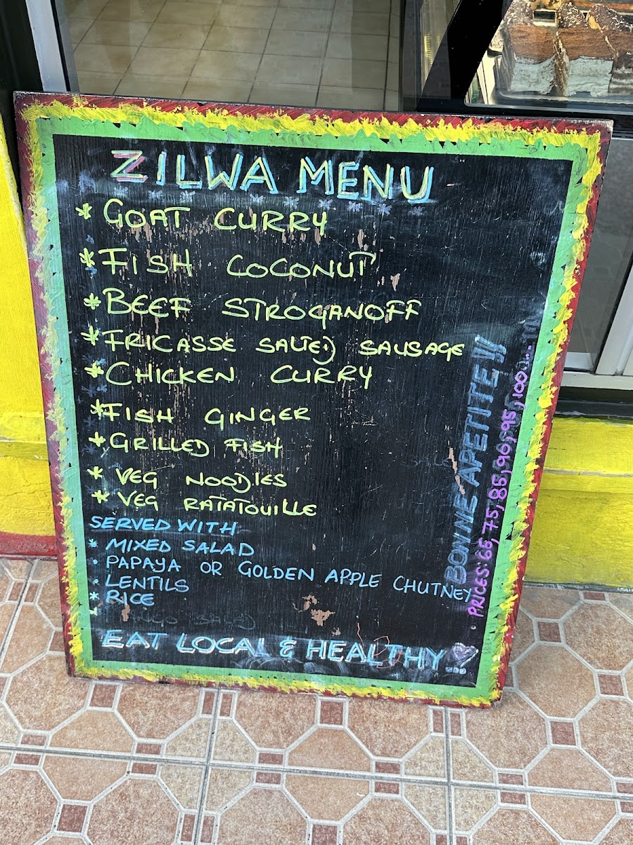 Menu Zilwa Reggae Bar Cafeteria Take Away-4