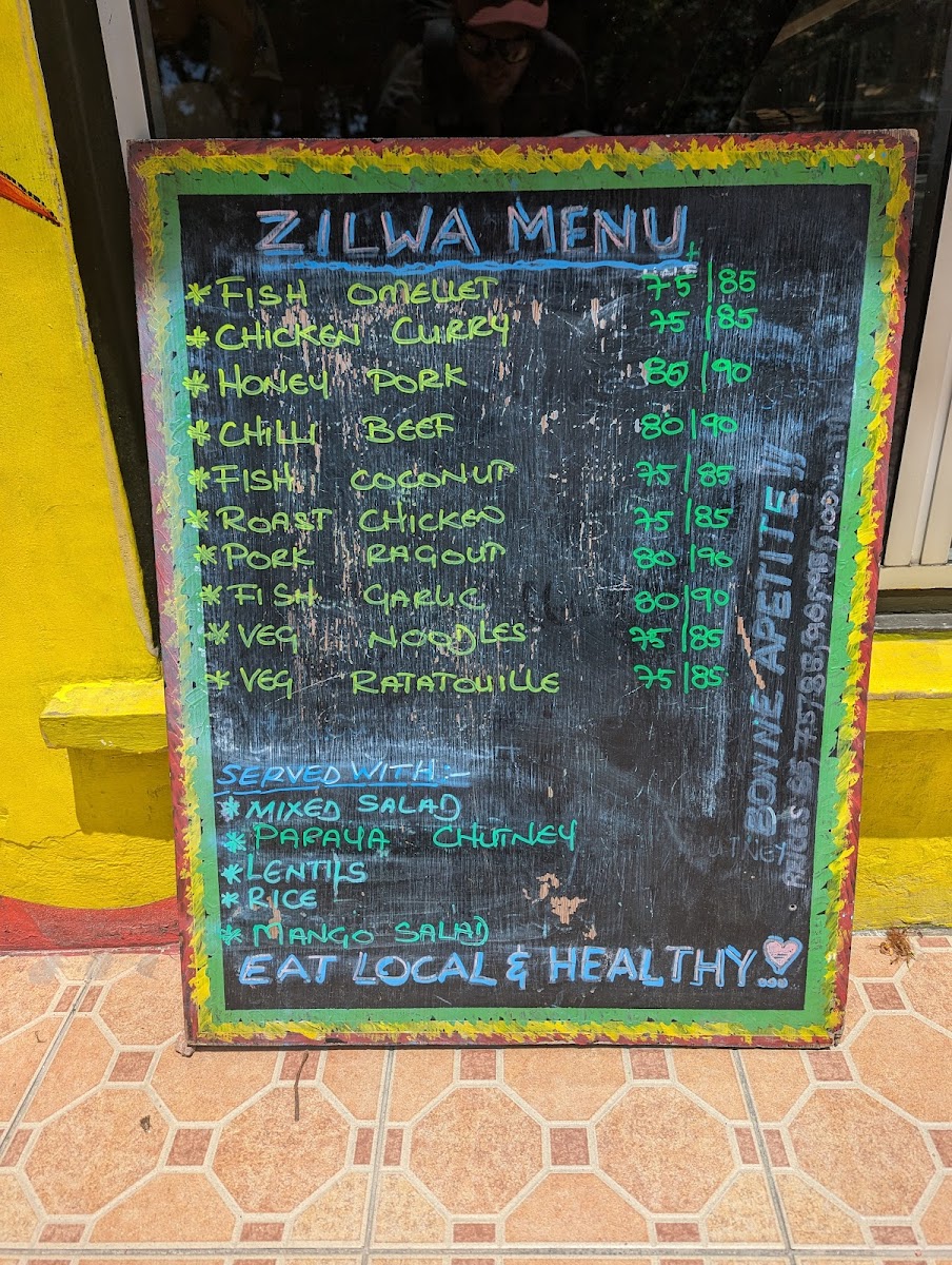 Menu Zilwa Reggae Bar Cafeteria Take Away-6