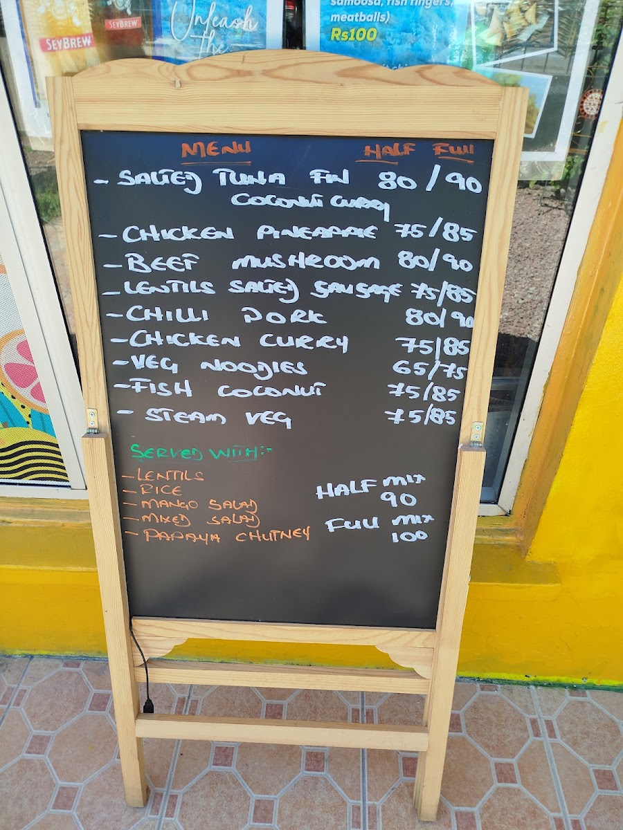 Menu Zilwa Reggae Bar Cafeteria Take Away-7