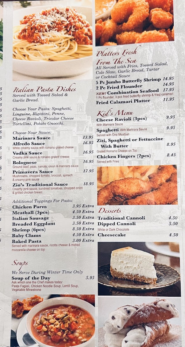 Menu Zio's Brick Oven Pizza-1