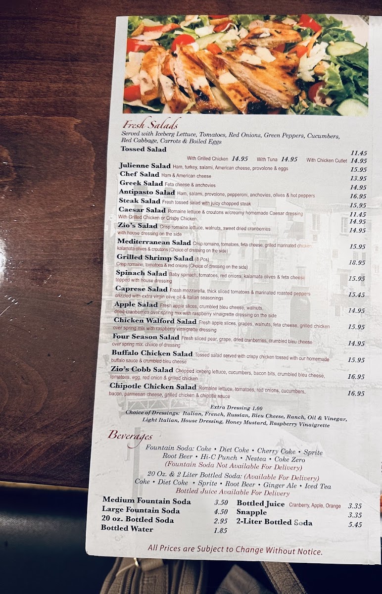 Menu Zio's Brick Oven Pizza-3