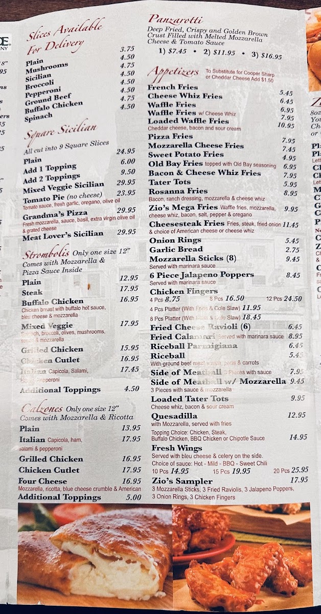 Menu Zio's Brick Oven Pizza-4