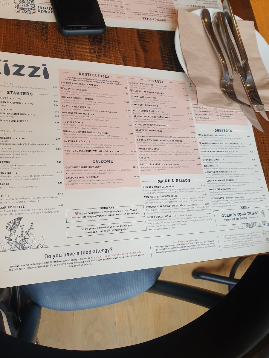 Menu Zizzi - Solihull-2