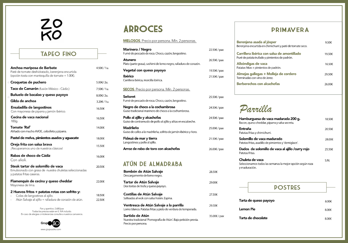 Menu Zoko Retiro - Restaurante En El Retiro-1
