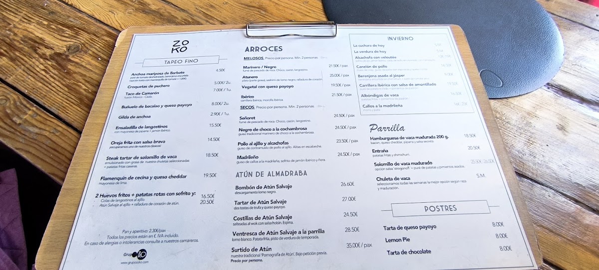 Menu Zoko Retiro - Restaurante En El Retiro-2
