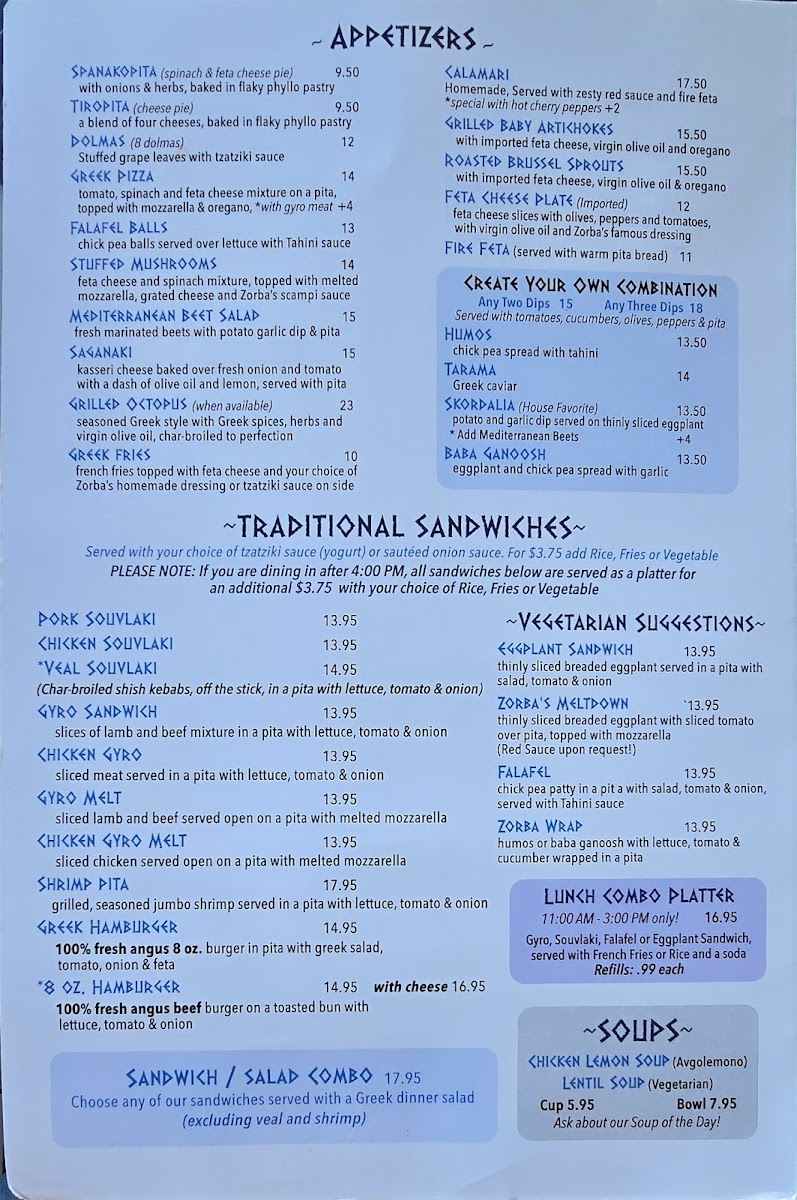Menu Zorba The Greek-2
