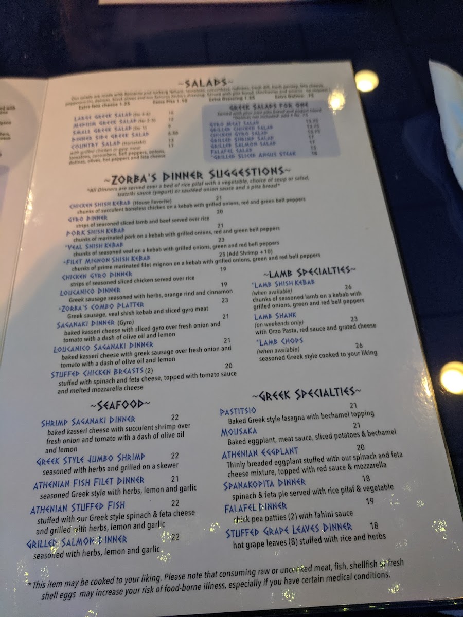 Menu Zorba The Greek-8