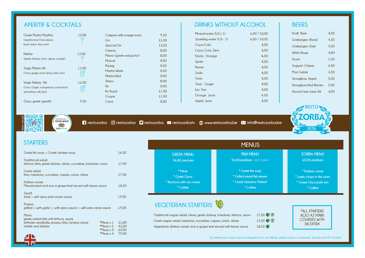 Menu Zorba-2