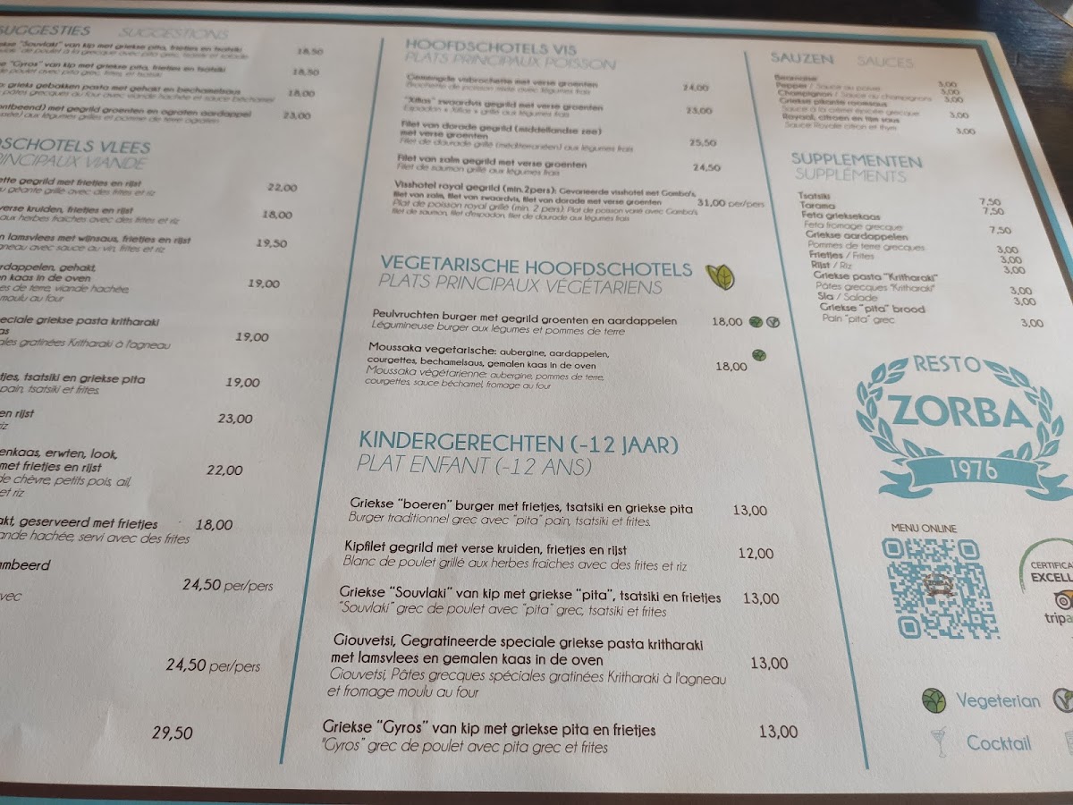Menu Zorba-9