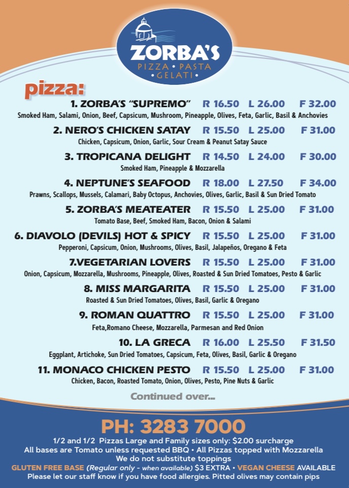 Menu Zorba’S Pizza-2