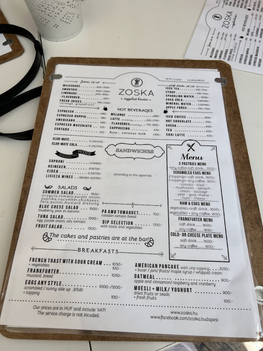 Menu Zoska Reggeliző Kávézó-10