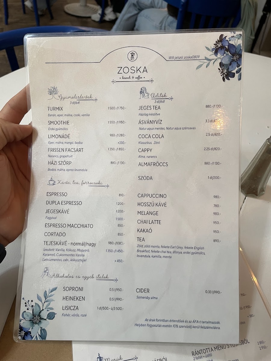 Menu Zoska Reggeliző Kávézó-3