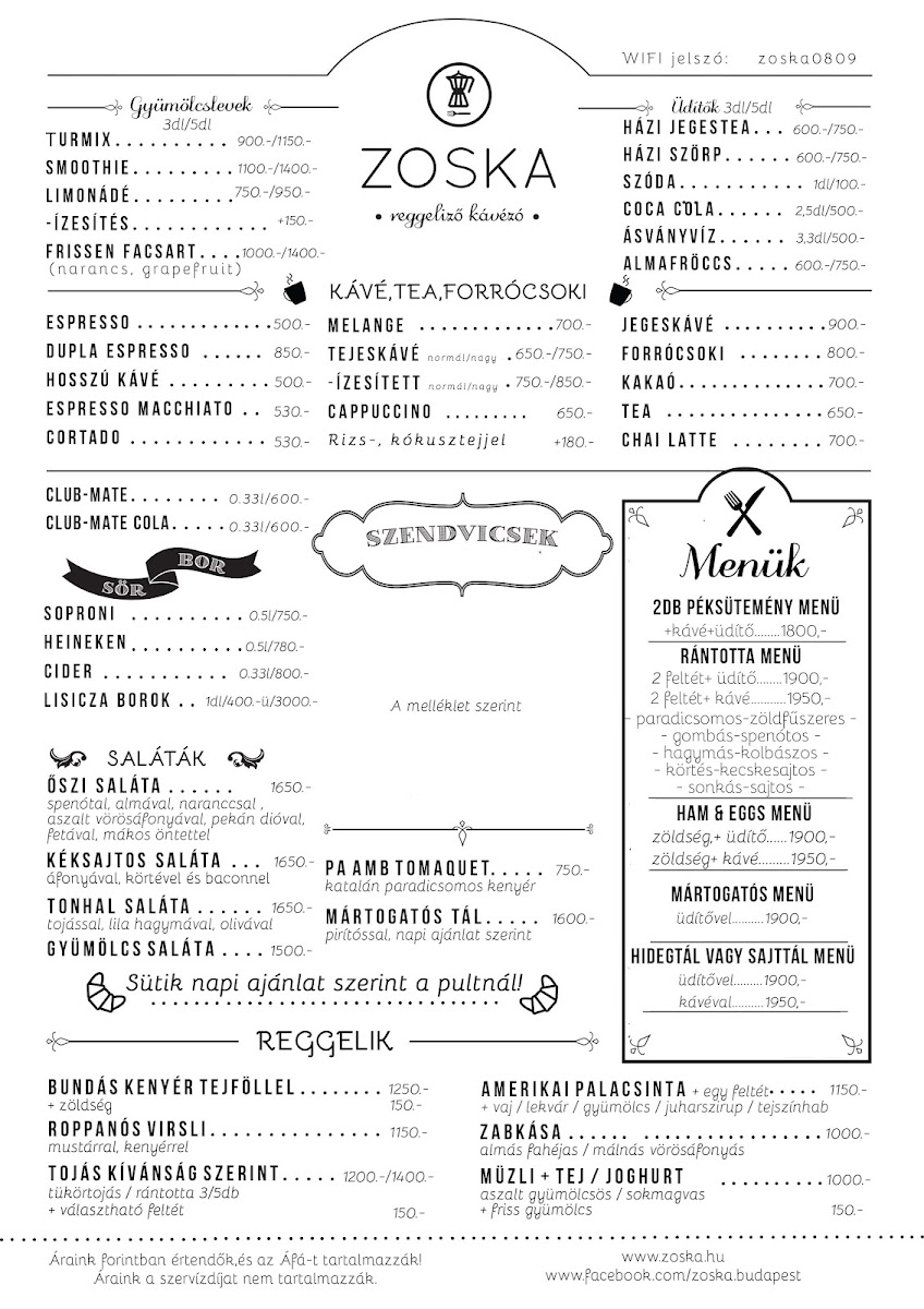 Menu Zoska Reggeliző Kávézó-4