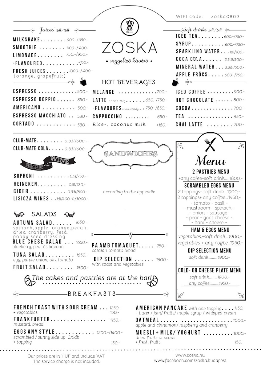 Menu Zoska Reggeliző Kávézó-5