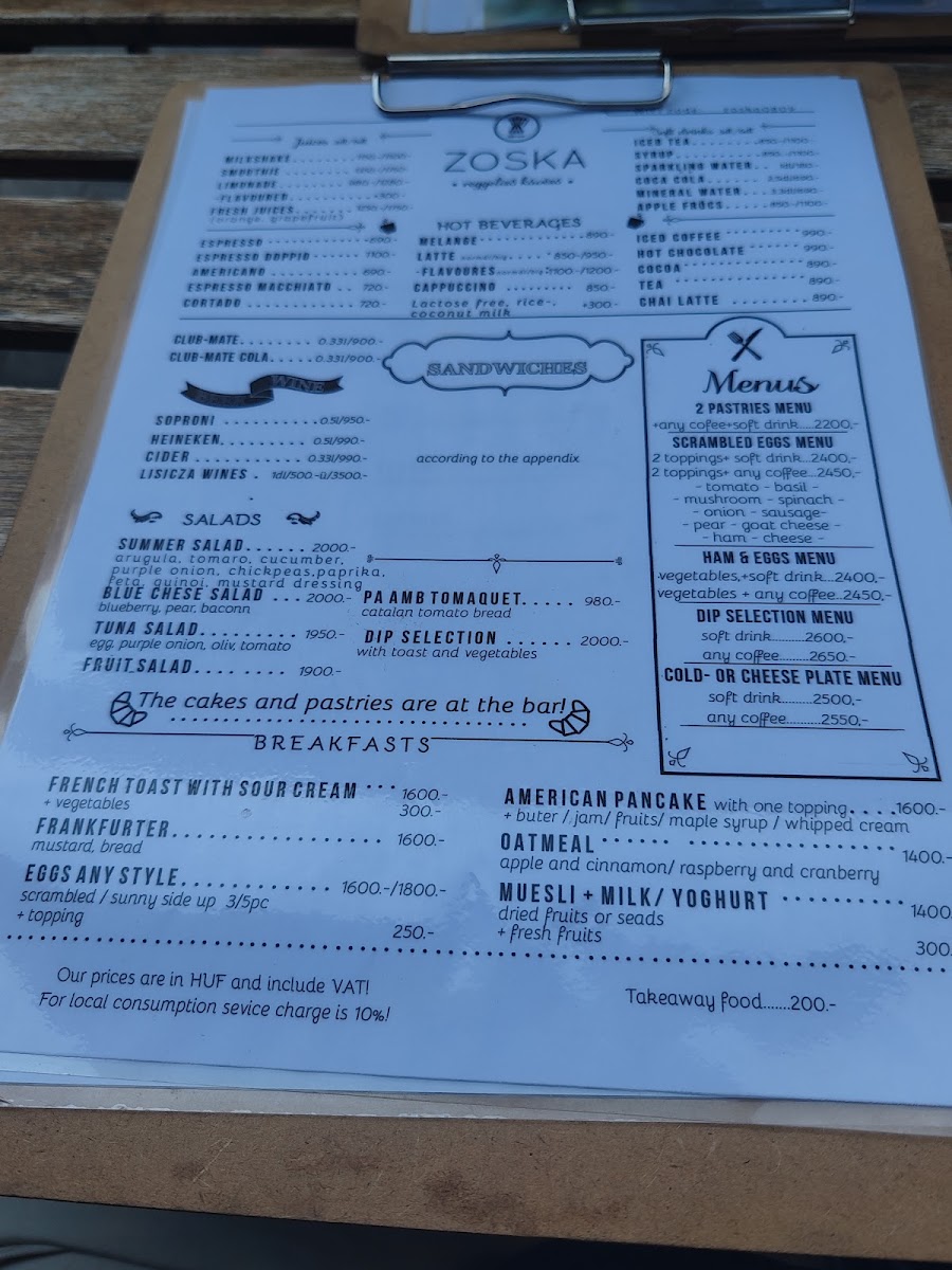 Menu Zoska Reggeliző Kávézó-7