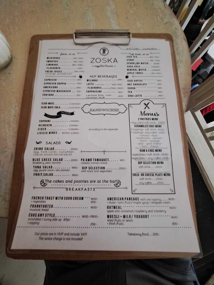 Menu Zoska Reggeliző Kávézó-8