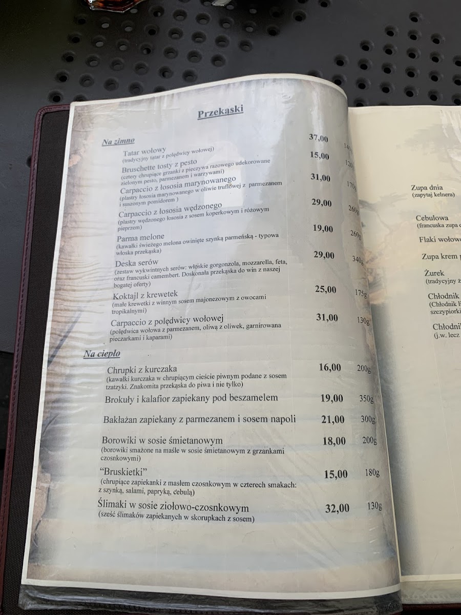 Menu Złota Grota. Restauracja. Kuchnia Śródziemnomorska. Catering-1