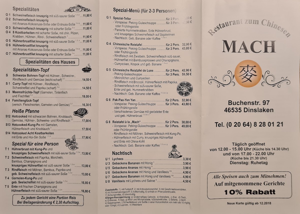 Menu Zum Chinesen Mach-1