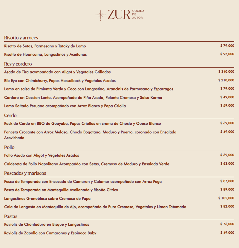 Menu Zur Cocina De Autor-1